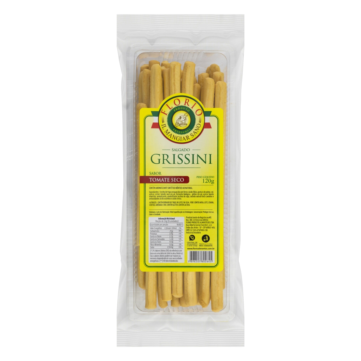 Grissini Tomate Seco Florio Pacote 120g
