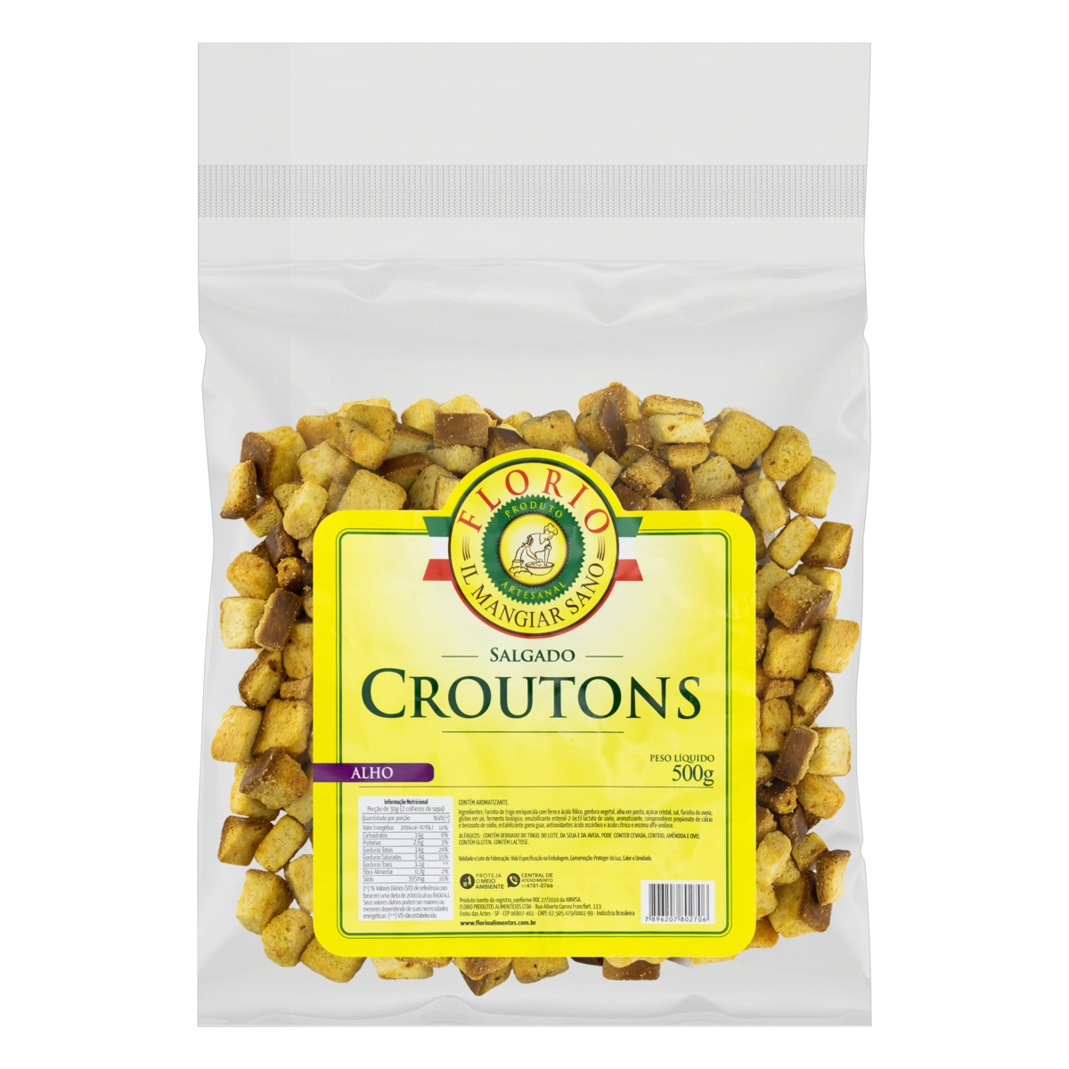 Croutons Salgado Alho Florio Pacote 500g