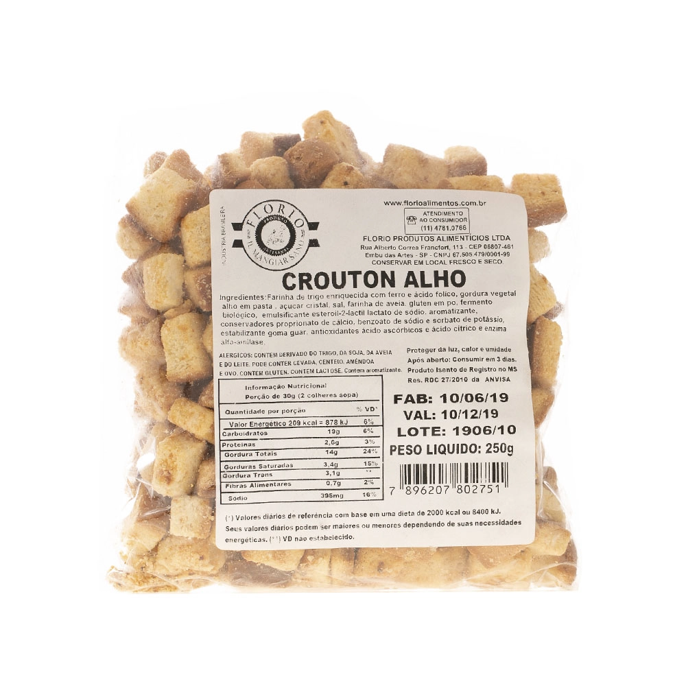 Torrada Croutons 250g Alho