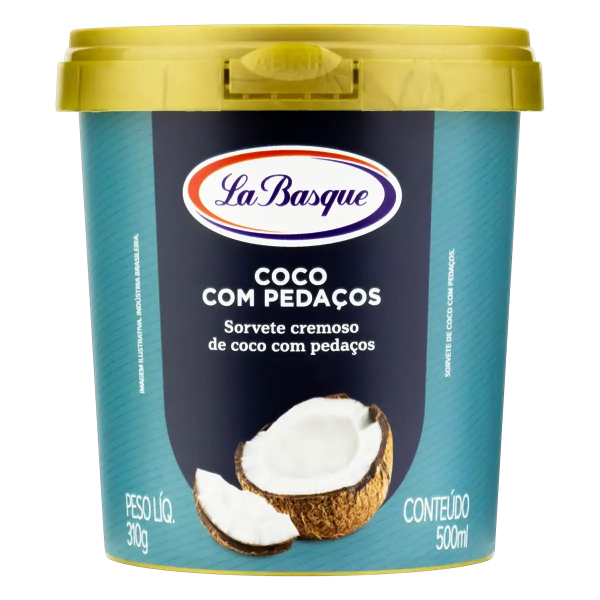 Sorvete Coco Com Pedaços La Basque Pote 500ml