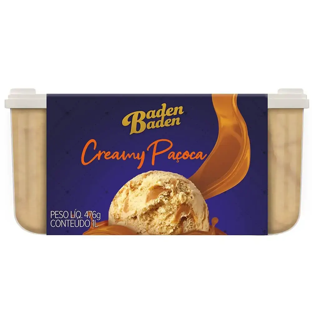 Sorvete Creamy Paçoca Baden Baden Pote 1l