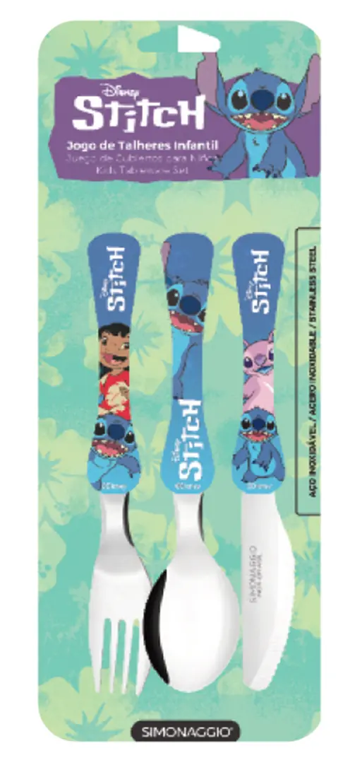 Conj. Talheres Kids C/3 Stitch