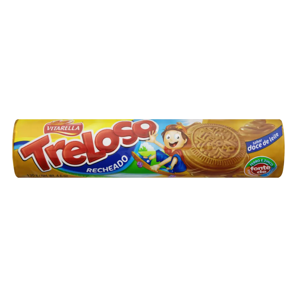 Biscoito Recheio Doce De Leite Vitarella Treloso Pacote 130g