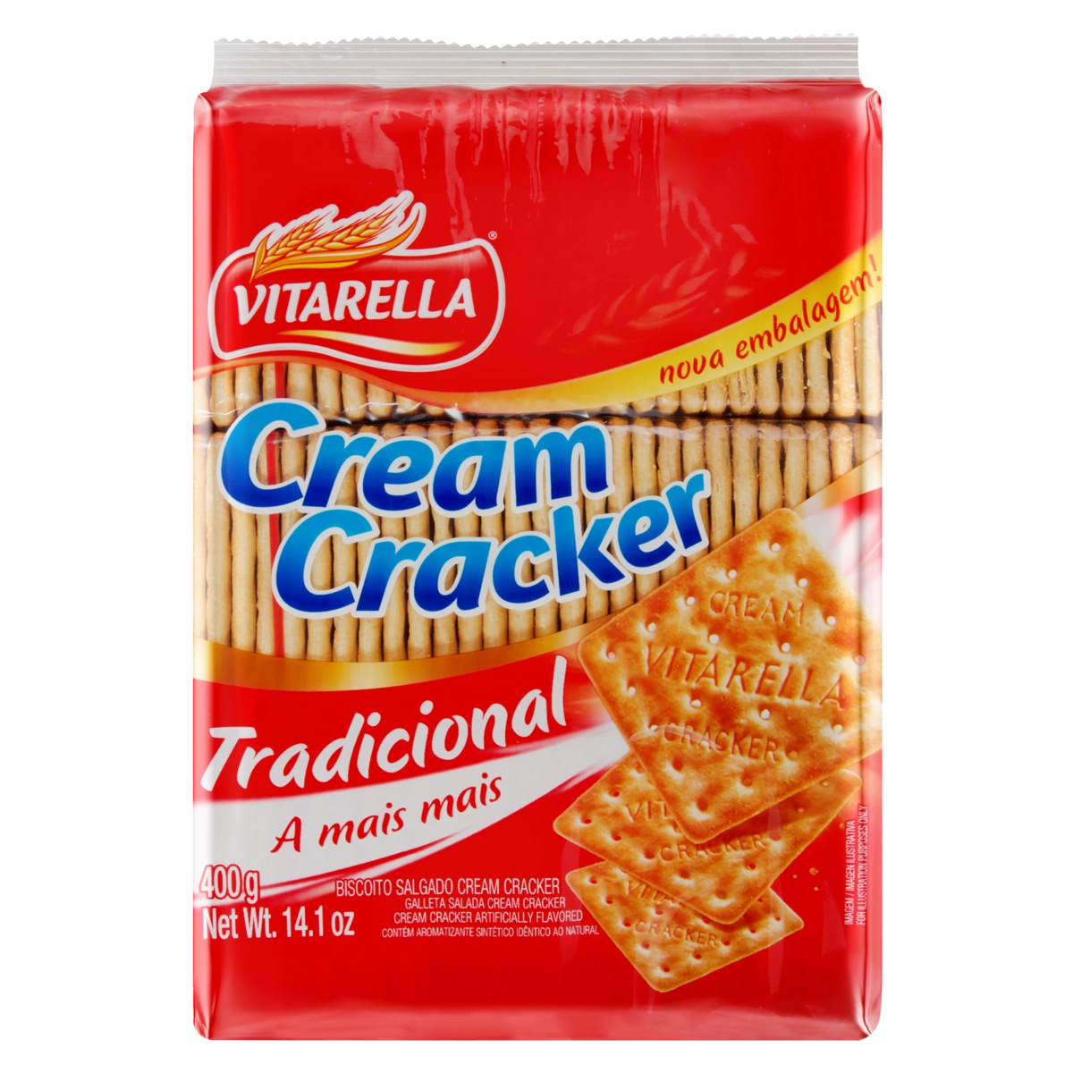 Biscoito Cream Cracker Tradicional Vitarella Pacote 400g