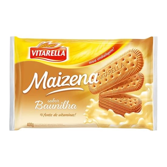 Biscoito Maizena Baunilha Vitarella Pacote 400g