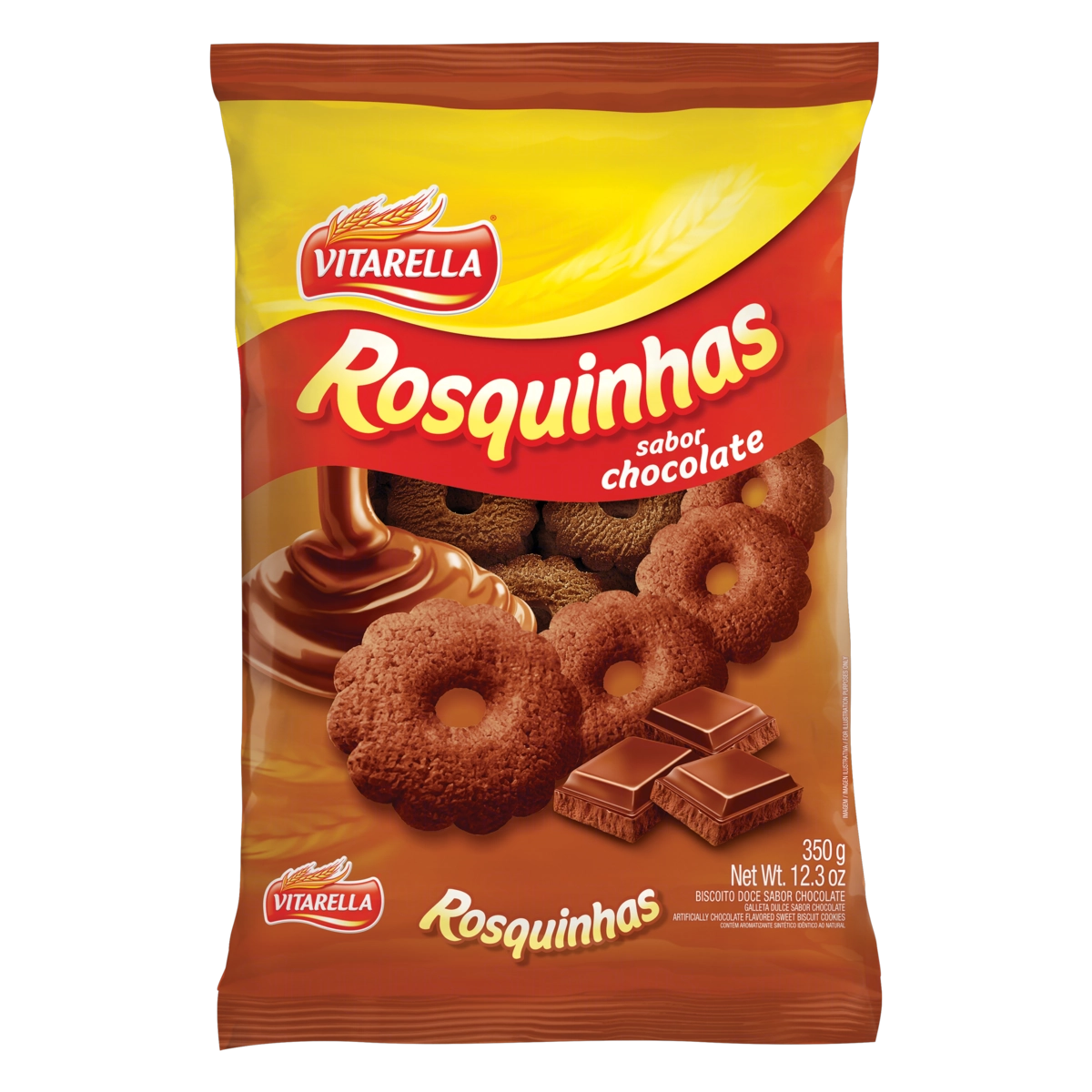 Biscoito Rosquinha Chocolate Vitarella Pacote 350g
