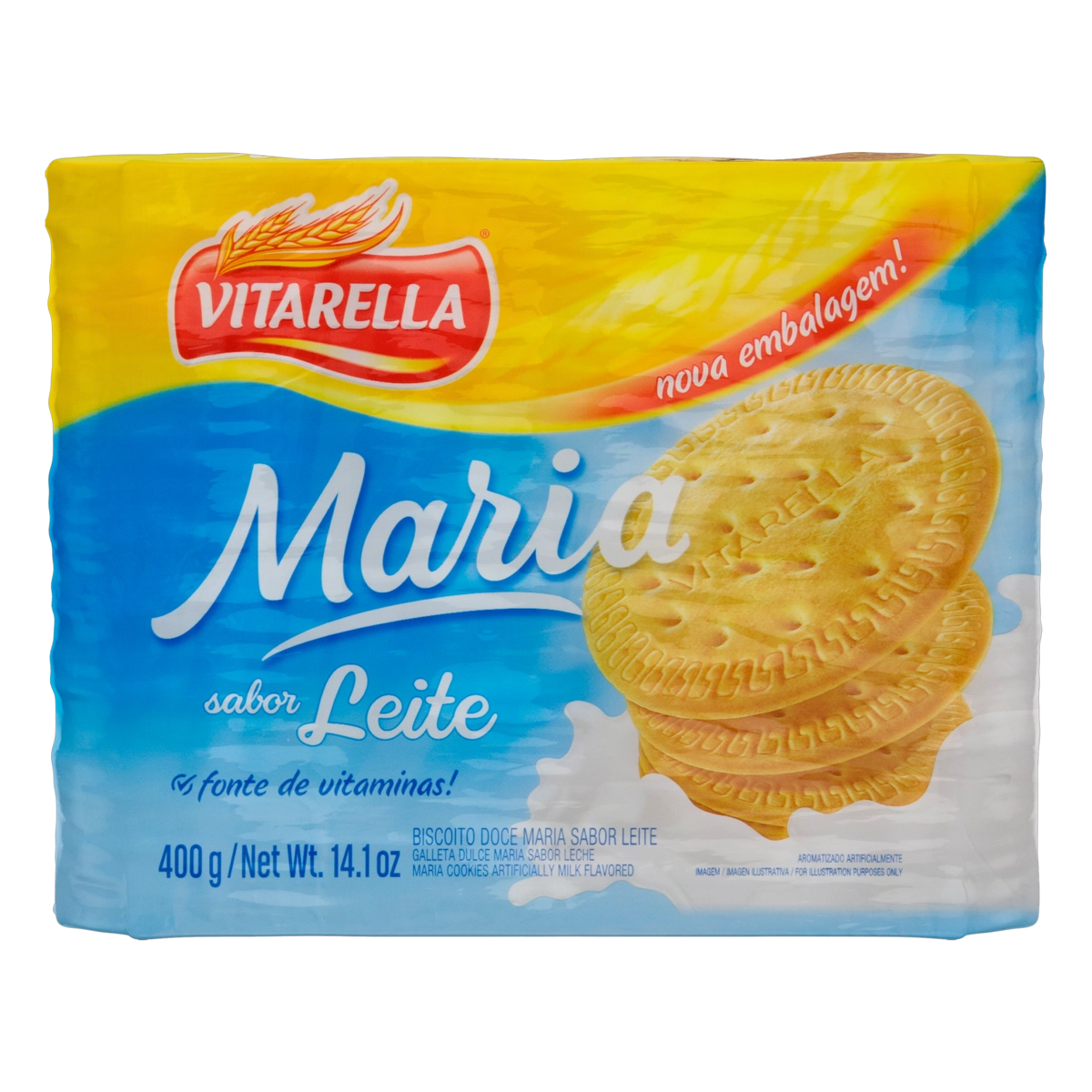 Biscoito Maria Leite Vitarella Pacote 400g