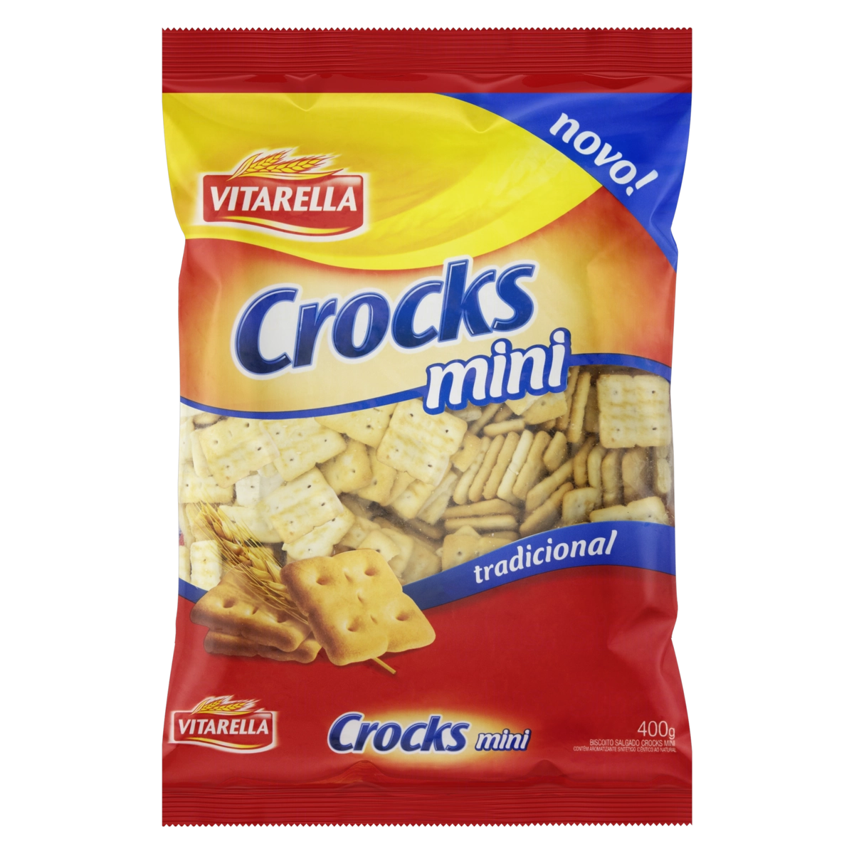 Biscoito Tradicional Vitarella Crocks Mini Pacote 400g