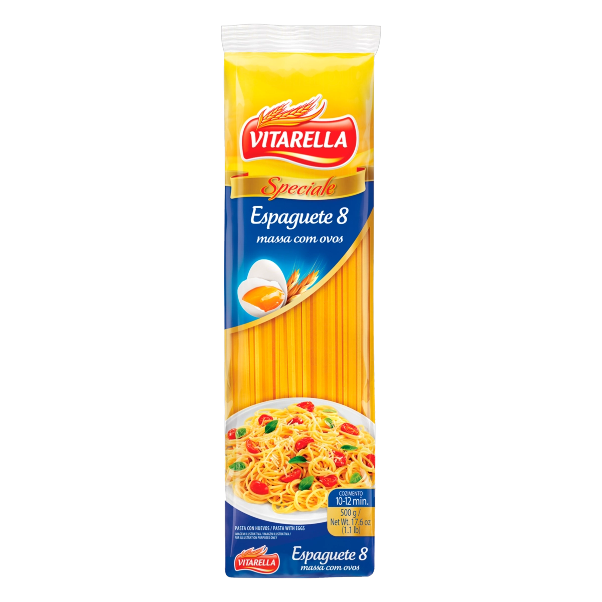 Macarrão Com Ovos Espaguete 8 Vitarella Speciale Pacote 500g