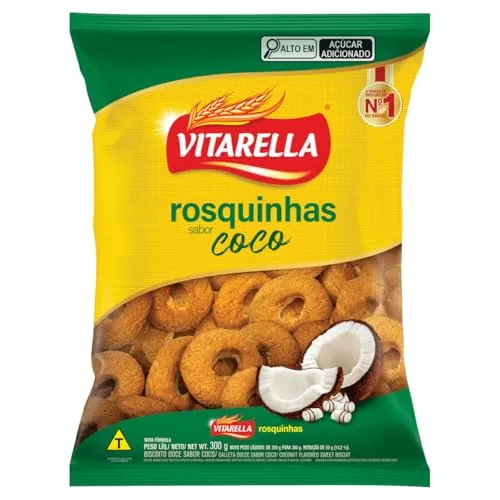 Biscoito Rosquinha Coco Vitarella Pacote 300g