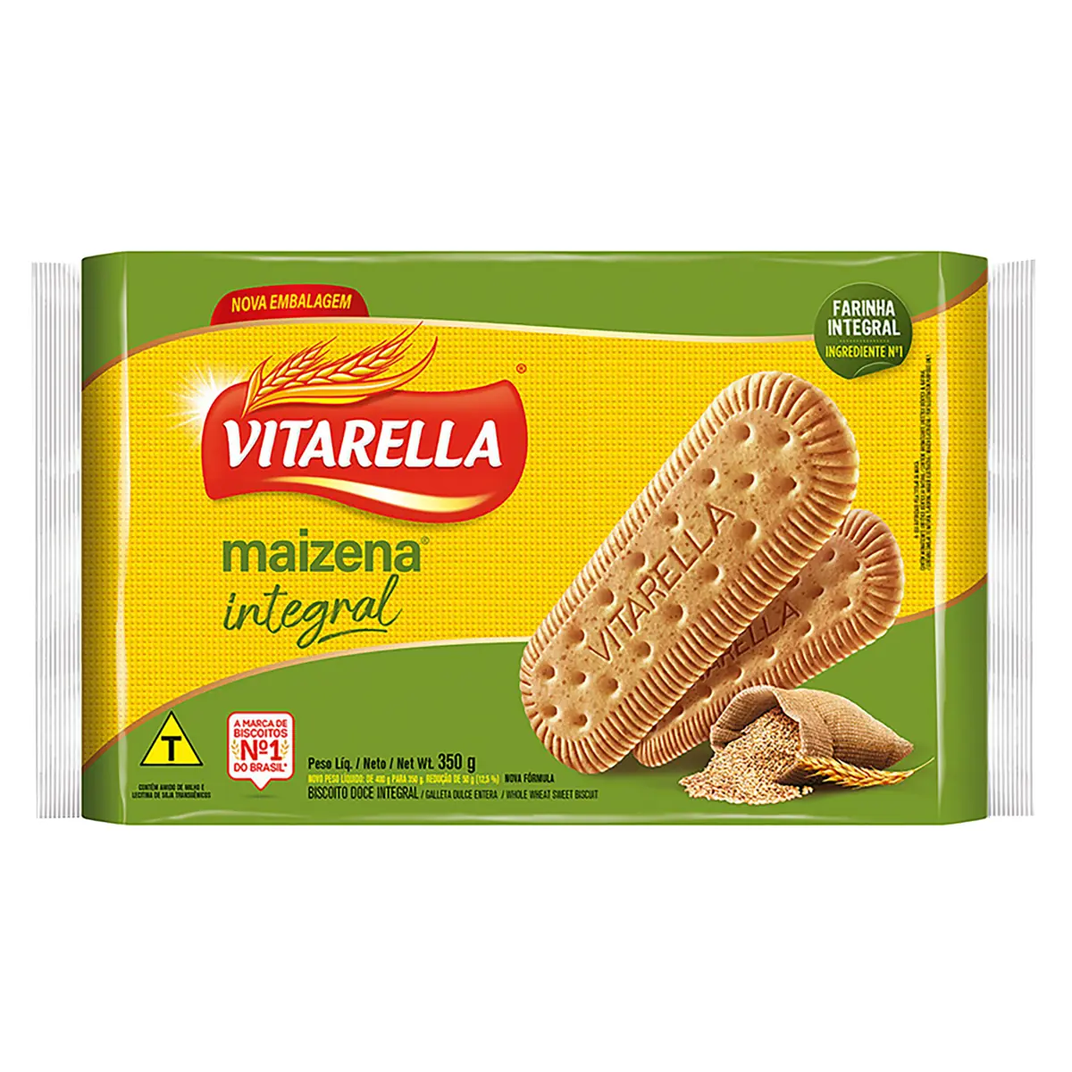 Biscoito Maizena Integral Vitarella Pacote 350g