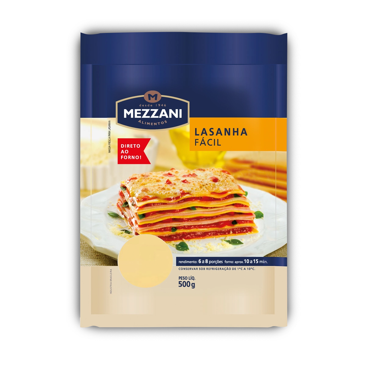 Massa Para Lasanha Mezzani Pacote 500g