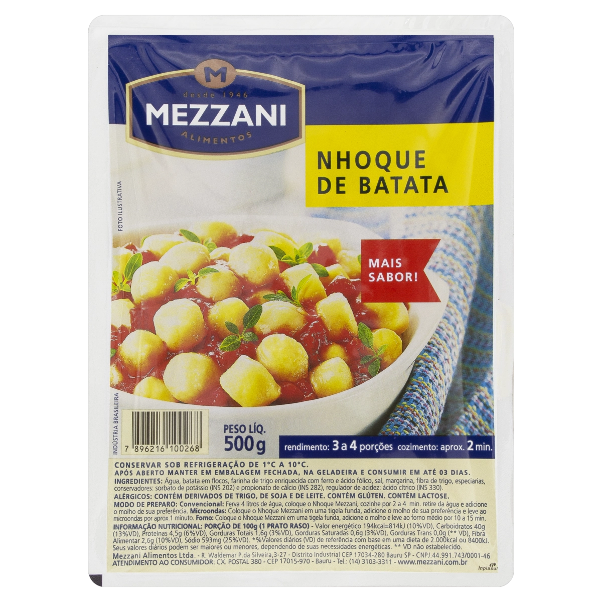 Nhoque De Batata Mezzani Pacote 500g