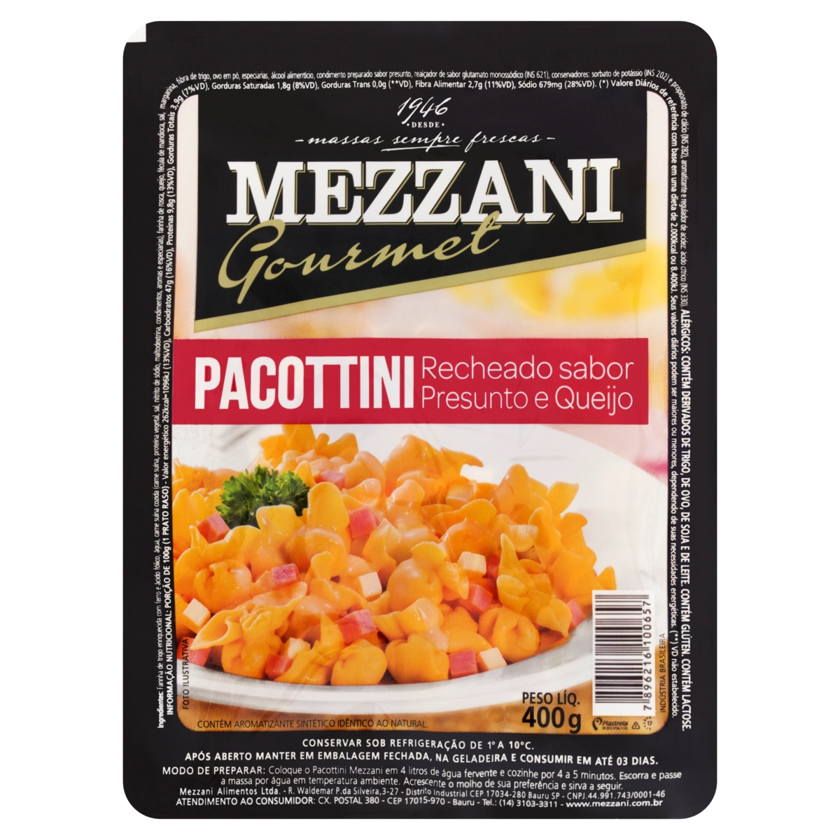 Pacottini Presunto E Queijo Mezzani Gourmet Bandeja 400g