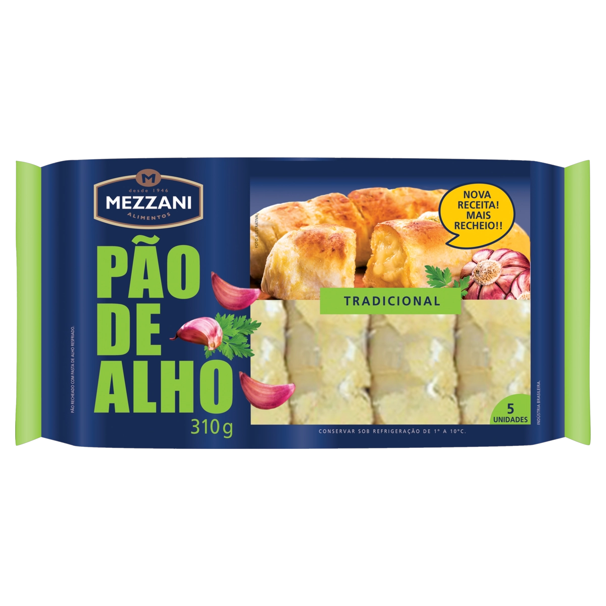 Pão De Alho Tradicional Mezzani Bandeja 310g