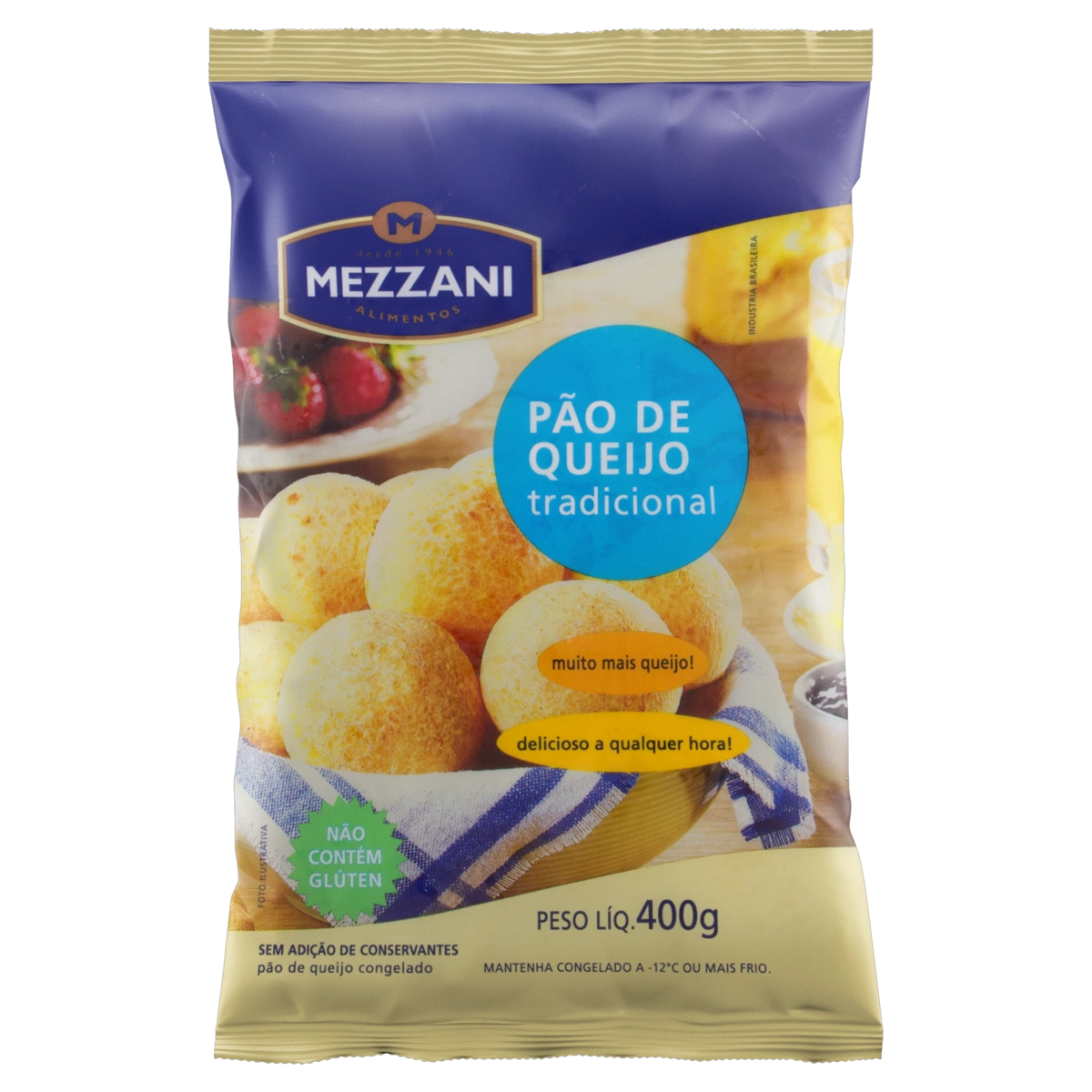 Pão De Queijo Congelado Tradicional Mezzani Pacote 400g