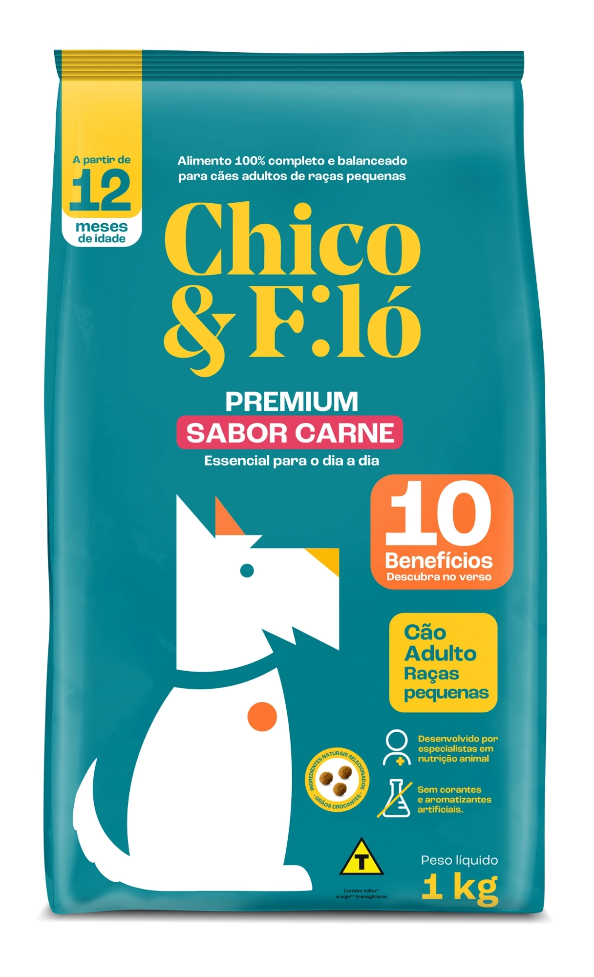 Racao Caes Adulto Chico Filo 1kg Raca Peq Carne