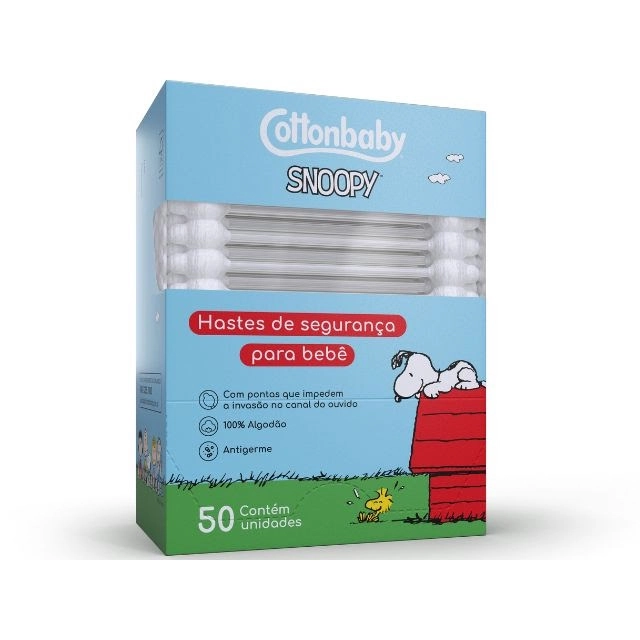 Haste De Segurança Snoopy Cottonbaby Caixa 50 Unidades