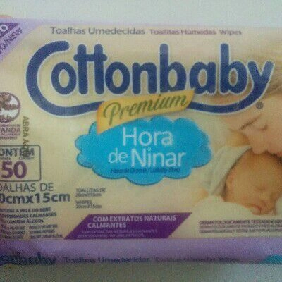 Toalha Umedecida Hora De Ninar Cottonbaby Pacote 50 Unidades