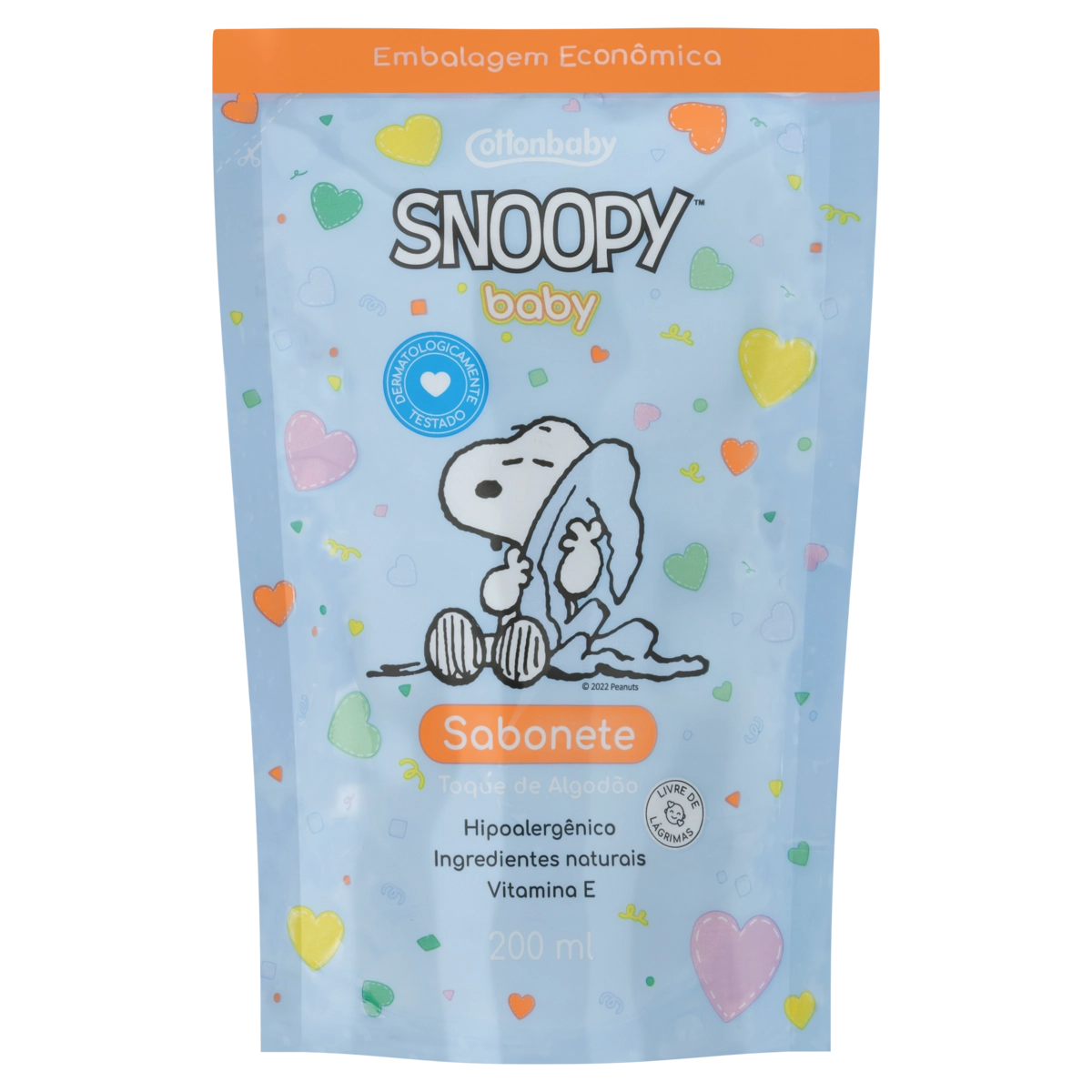 Sabonete Líquido Toque De Algodão Snoopy Baby Cottonbaby Sachê 200ml Embalagem Econômica