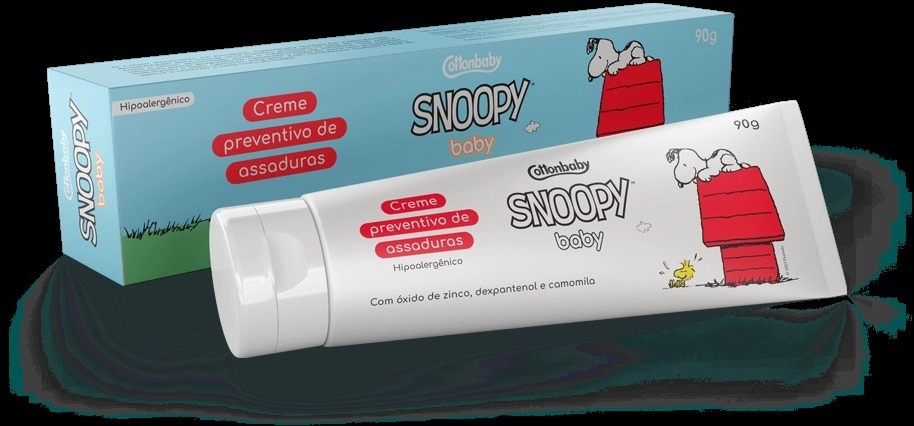 Creme Preventivo De Assaduras Snoopy Baby Cottonbaby Caixa 90g