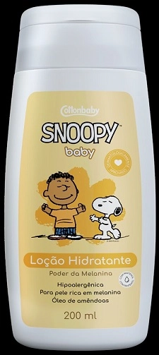 Loção Hidratante Poder Da Melanina Snoopy Baby Cottonbaby Frasco 200ml