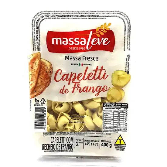 Capeletti Massa Leve 400gr Frango