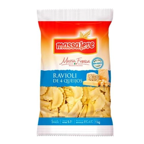Ravioli Massaleve 1kg 4 Queijos