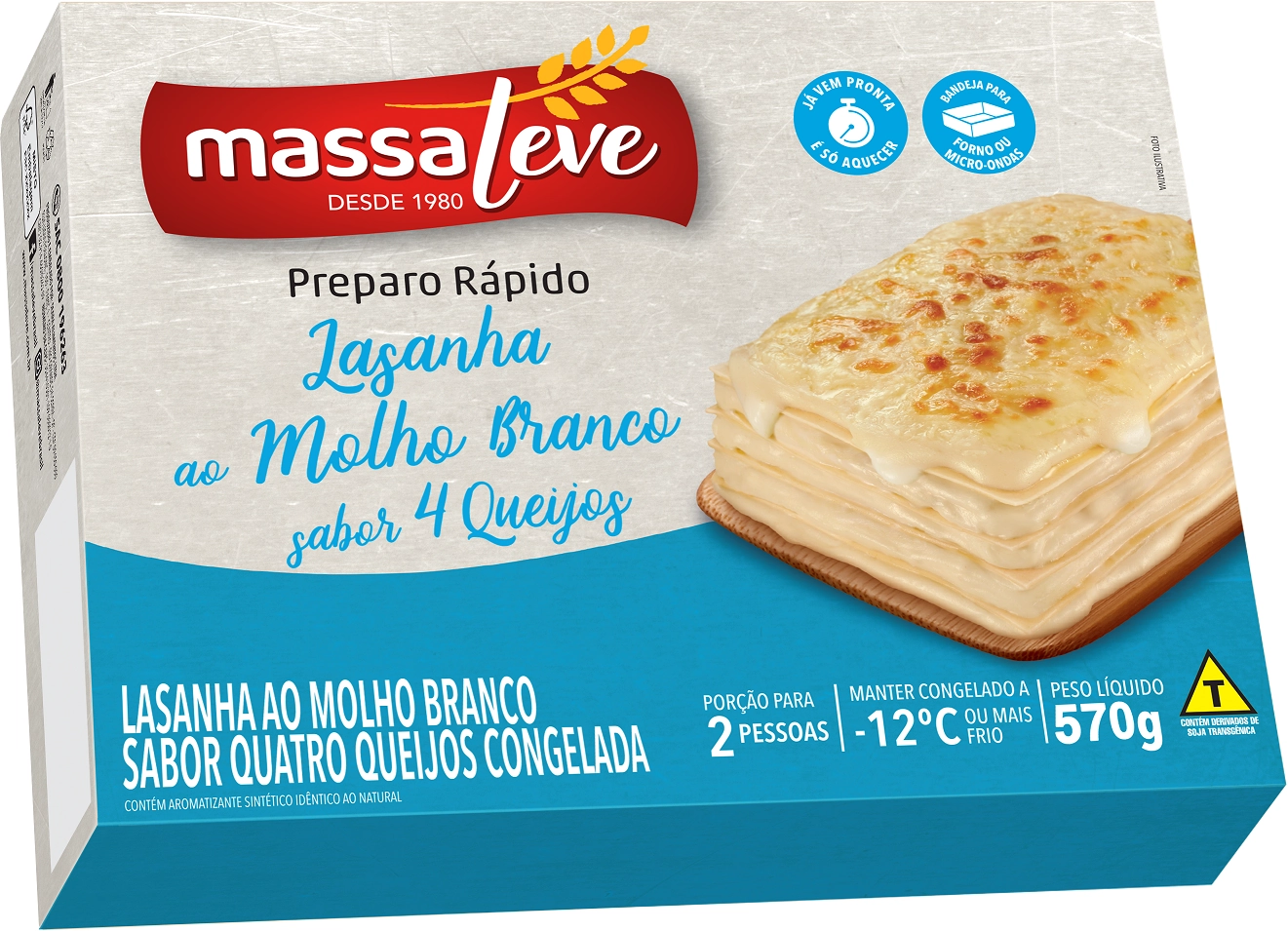 Lasanha Massaleve 600gr Quatro Queijos