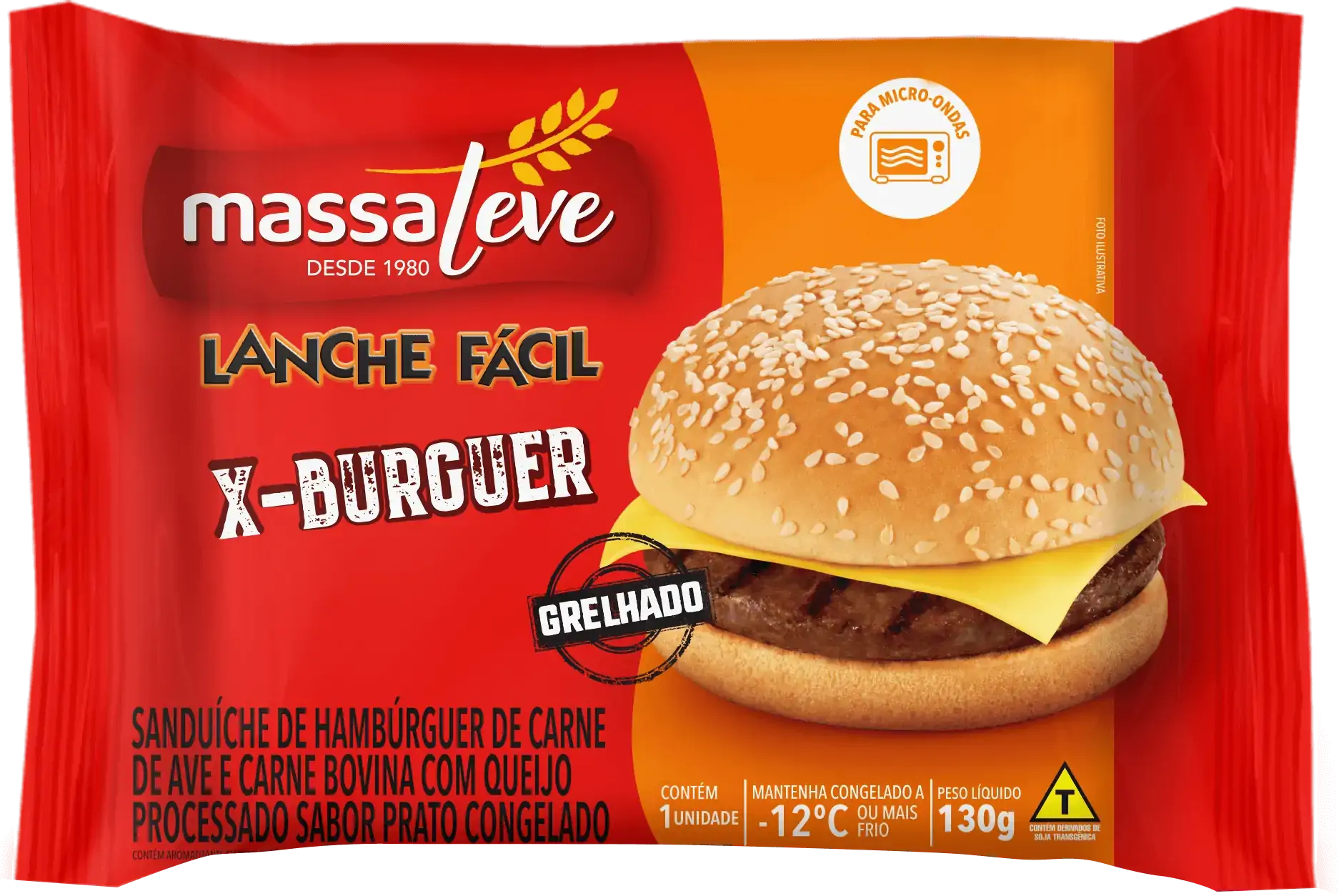 Lanche Massaleve 130gr X Burgue Grelhado