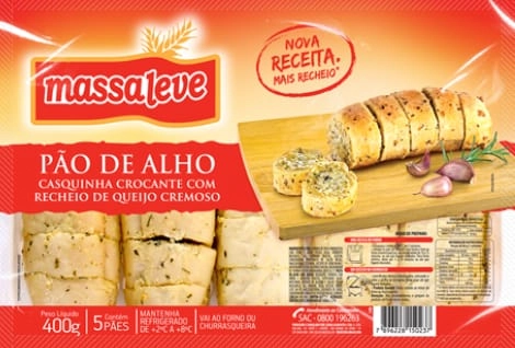 Pao Massa Leve 400gr Alho Tradicional