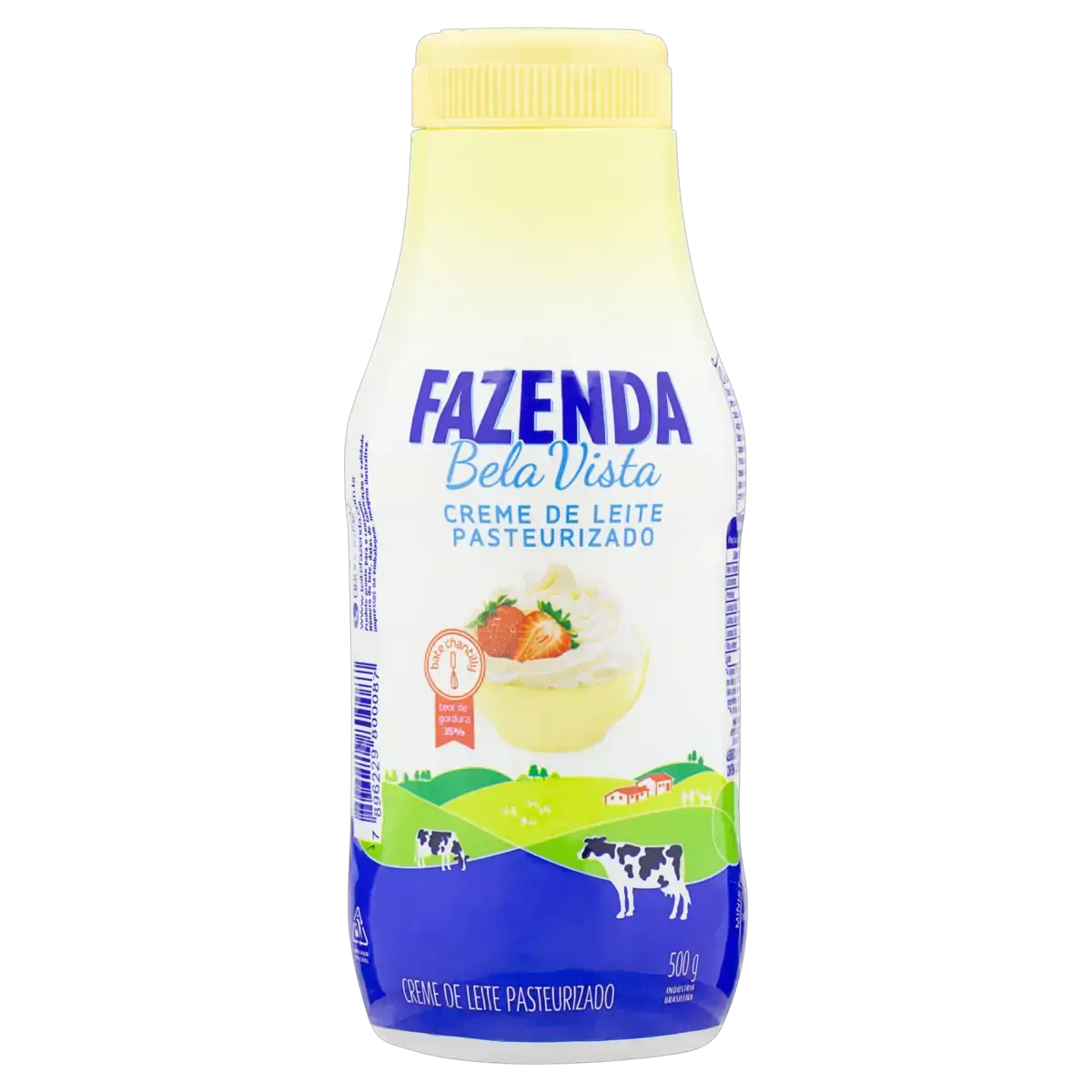 Creme De Leite Pasteurizado Fazenda Bela Vista Garrafa 500g