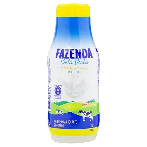 Iogurte Desnatado Fazenda Bela Vista Garrafa 500g