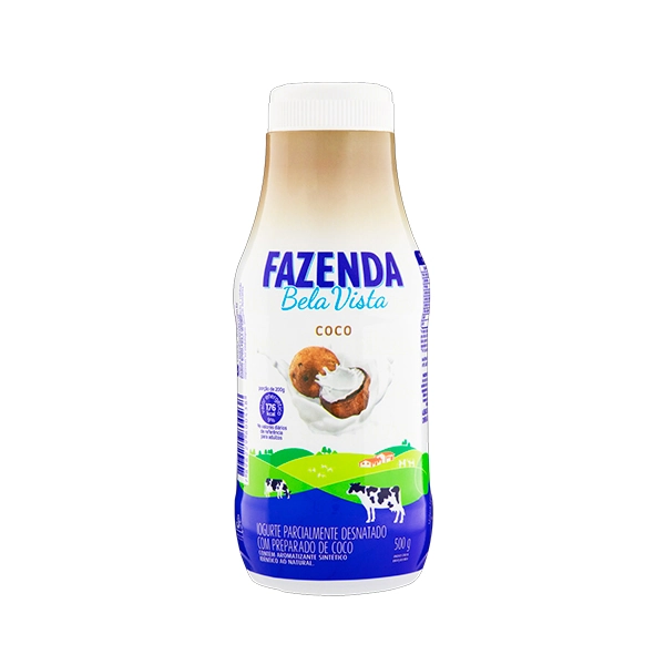 Iogurte Parcialmente Desnatado Coco Fazenda Bela Vista Garrafa 500g
