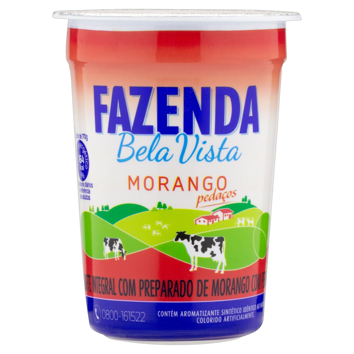 Iogurte Integral Morango Fazenda Bela Vista Copo 170g