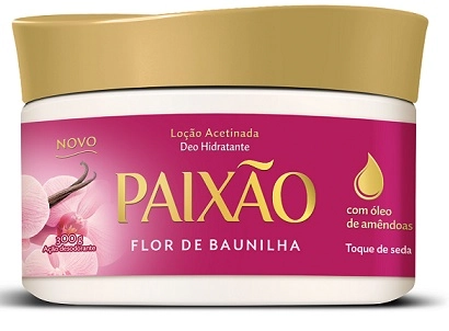Loção Corporal Deo Hidratante Acetinada Flor De Baunilha Paixão Pote 300g