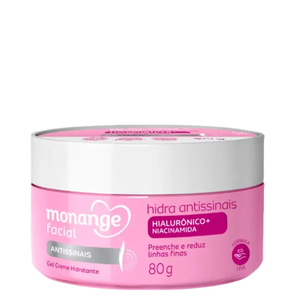 Gel Creme Hidratante Antissinais Facial Monange Pote 80g
