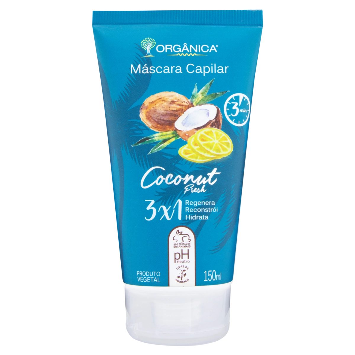 Máscara De Tratamento 3 Em 1 Orgânica Coconut Fresh Bisnaga 150ml