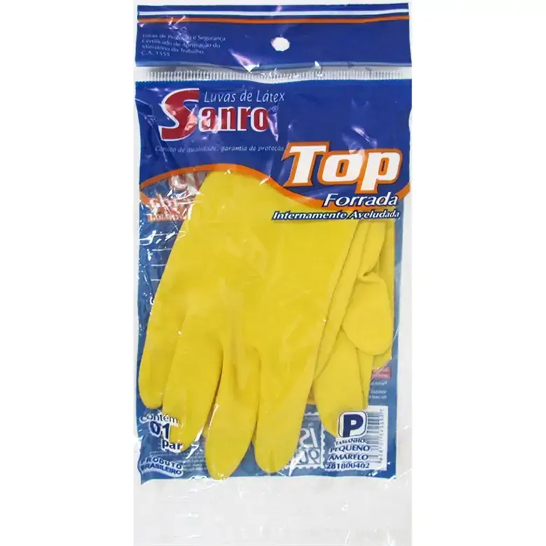 Luva Uso Geral Sanro P Top Amarela Unit