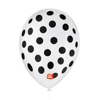 Balao 9 Tema Bolinha C/25 Branco Polar/p