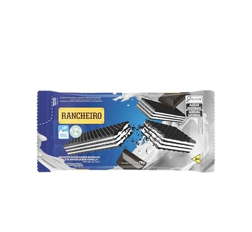 Biscoito Wafer Vegano Recheio Baunilha Rancheiro Pacote 78g