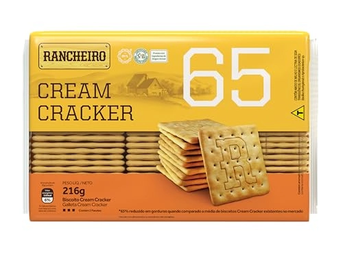 Biscoito Cream Cracker Vegano Rancheiro 65 Pacote 216g