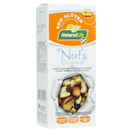 Barra Nuts S/gluten Natural Life Sementes 50g