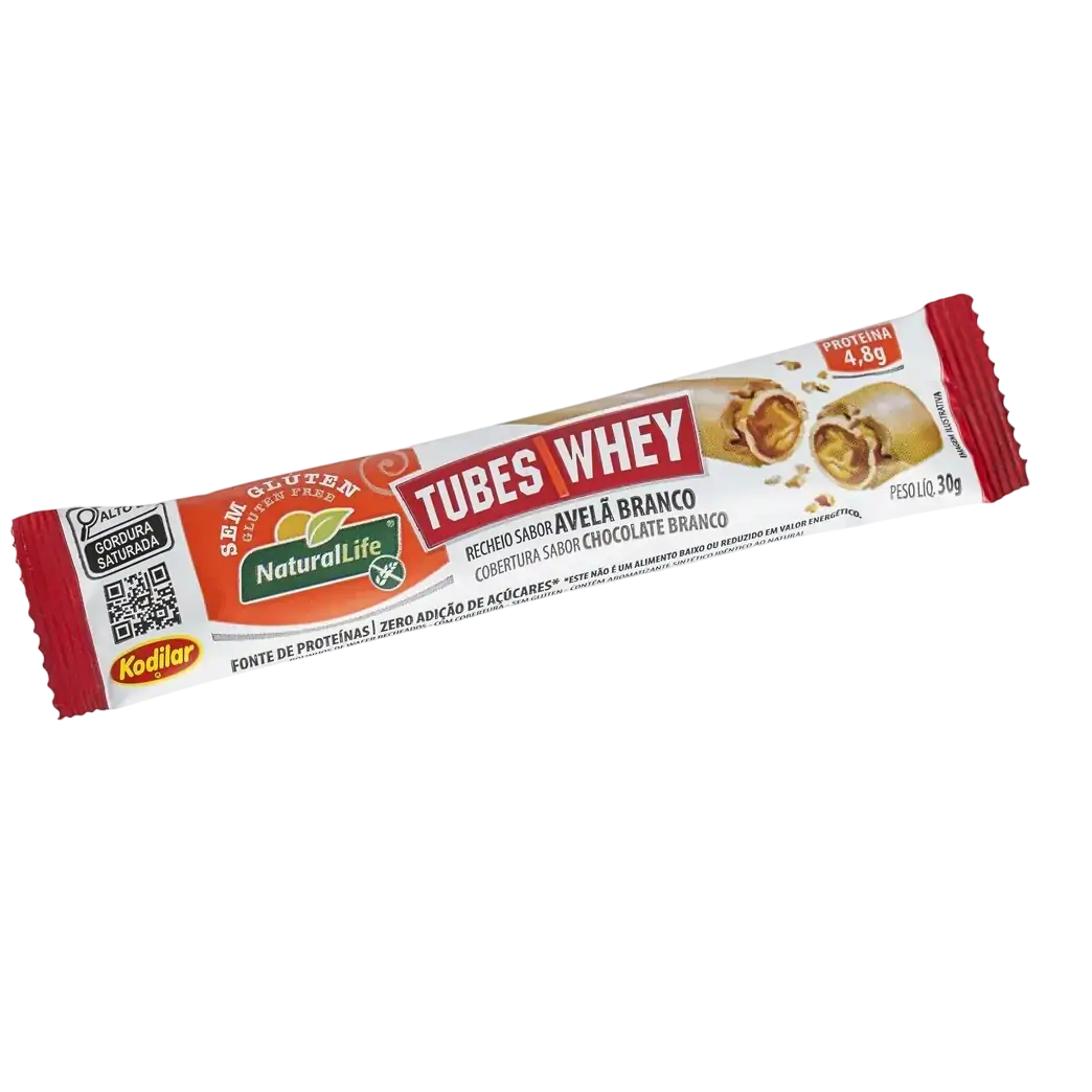 Tubes Whey Kodilar Avela Branco C/ Cobertura Chocolate Branco S/gluten 30g