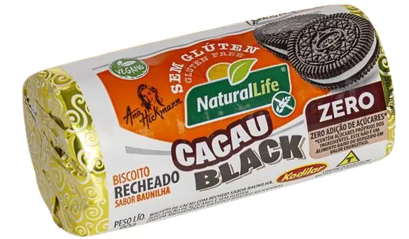 Bisc.natural Life Cacau Black Rech.baunilha 90g