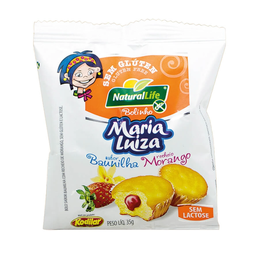 Bolinho Maria Luiza Baunilha C/ Morango S/ Gluten S/ Lactose Kodilar 35g