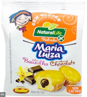 Bolinho Maria Luiza Baunilha C/ Chocolate S/ Gluten S/ Lactose 35g
