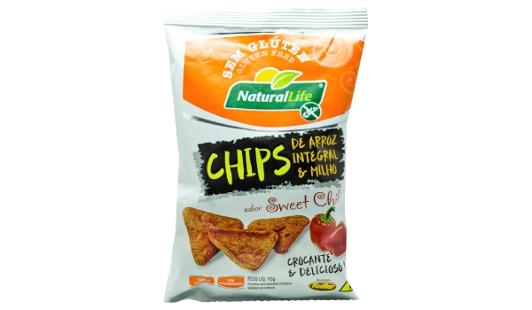 Chips Arroz Integral E Milho Natutal Life Sweet Chili 70g