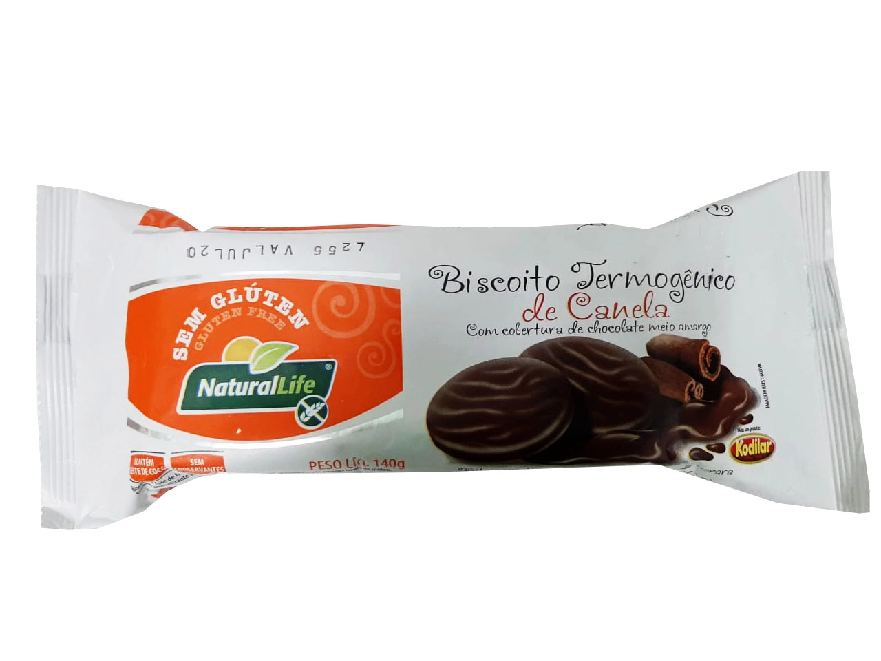 Biscoito Termogenico De Canela Com Chocolate Meio Amargo 140g Kodilar