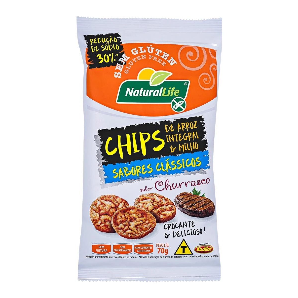 Chips De Arroz E Milho S/ Gluten Kodilar Churrasco 7 0g